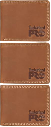 Image of Timberland PRO Men's Slim Leather RFID Bifold Wallet with Back Id Window