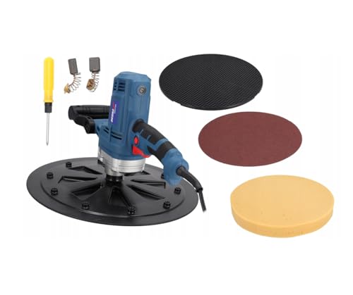 DEDRA Lisseuse à Plâtre Électrique 750W Ø375mm – Talocheuse Professionnelle avec Éponge + Disque Abrasive + Papier de Verre – Surface Parfaite, Maniable, Marque Fiable