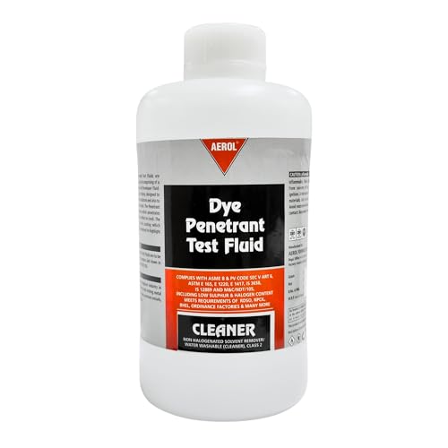 Image of Aerol Dye Penetrant Test Fluid (1 Litre) | Quick-Drying Non-Corrosive Solvent for Crack & Flaw Detection | Compatible with Steel, Iron & Welded Metal Components