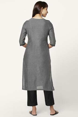 Image of Rangmanch by Pantaloons Women's Cotton Polyester Solid Regular Kurtas