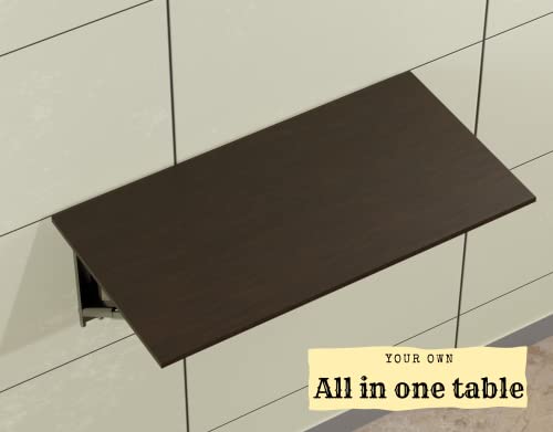 Image of Compal Wall Mounted Foldable Study Table /Office Table /Laptop Table /Work Table /Utility Table, Computer Table Kitchen and Dining Table (16X24 Inches, Brown)