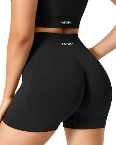TAYOEA Women's Workout Shorts with Tummy Control & Butt Scrunch for Gym Seamless Yoga Shorts Sports Spandex Biker Shorts3