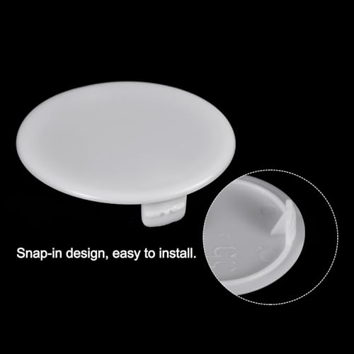 Image of uxcell 80Pcs Hinge Hole Covers, 35mm(1 3 /8 inch) Dia Plastic Concealed Hole Cover Round Flush Type Caps for Furniture Cabinet Cupboard, White