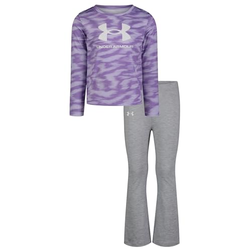 Image of Under Armour Girls' 2-piece Long Sleeve Tee and Leggings Set, Soft & Comfortable