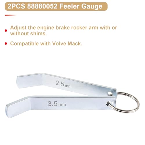 Image of Feeler Gauge Jake Brake Tool Set Compatible with Volve Mack MP7 MP8 MP10 D12 D13 D16 Engines Replacement 85111377 88880052 88880053 Intake and Exhaust Valve Adjustment Kit,14PCS