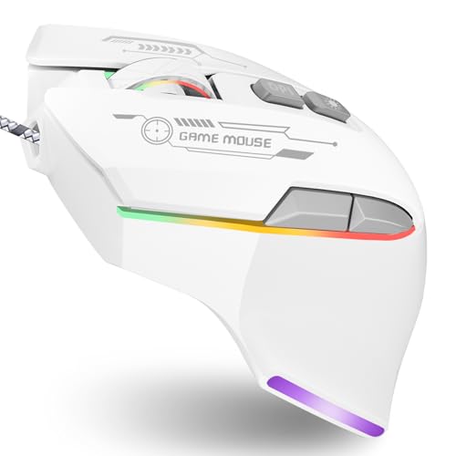 Gaming Mouse, Wired Gaming Mouse with RGB Backlit, 7200DPI Adjustable, PC Gaming Mice with 7 rogrammable Macro Buttonsg, Ergonomic Mouse Gamer for PC, Desktop, Mac,Laptop, Chromebook.