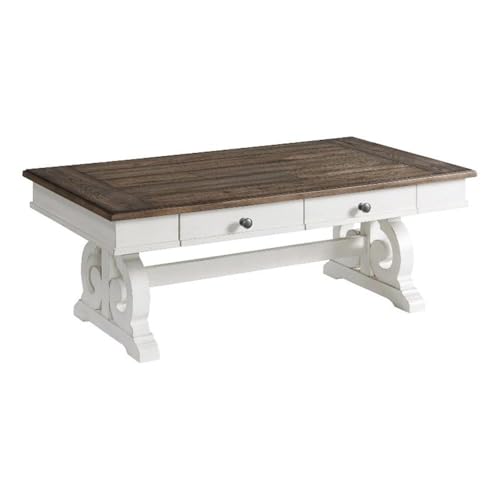 Intercon Drake, Rustic White & French Oak Coffee Tables
