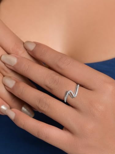 Image of Clara 925 Sterling Silver Minimal Adjustable Ring for Women Platinum Plated | Daily Wear | Gift for Women and Girls