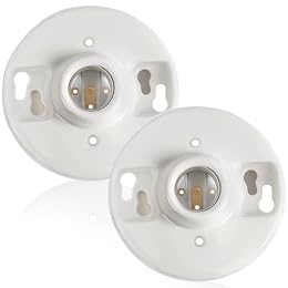 Saysurey 2 Pcs Light Socket E26 Porcelain Keyless Ceiling Bulb Fixture