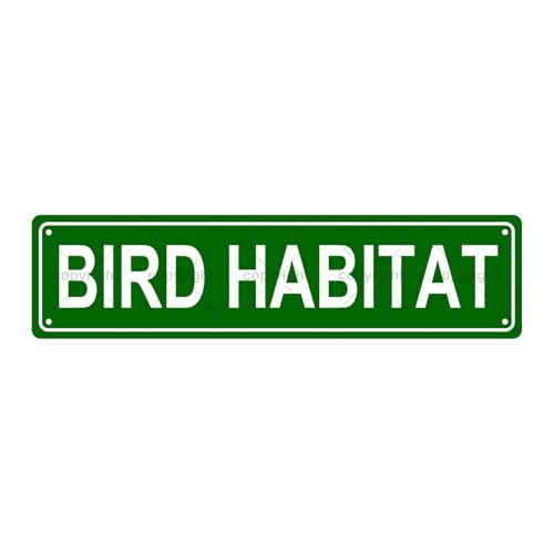 BIRD HABITAT SPACE Metal Tin Street Sign Bar Cafe Garage Cave Home Room Wall Bathroom Farmhouse Garden Porch Patio Decor, 16 x 4 Inch
