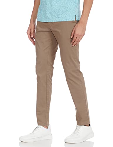 Image of Marks & Spencer Mens Solid Mid Rise Slim Fit Chinos