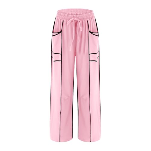 Image of Barrel Pants Women Casual Cargo Wide Leg Baggy Sweatpants Drawstring High Waisted Lounge Palazzo Pants with Pockets
