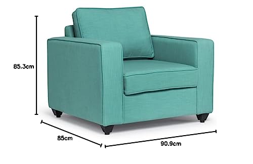 Image of Wakefit Sofa Set | 3 Year Warranty | Sofa 1 Seater, 1 Seater Sofa for Living Room, Wooden Sofa Set, Sofa Set Single Seater - Napper(Linen Charm : Linen Charm Lagoon)
