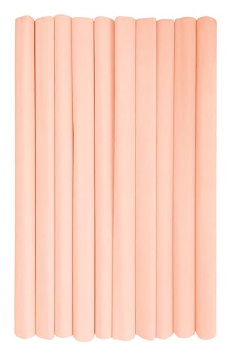 Interdruk - Rollos de papel crepé para niños, bricolaje y decoraciones - Paquete de 10 rollos (50 cm x 200 cm, 28 g/m2) - 35 naranja melocotón pastel