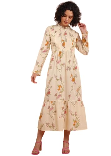 Image of Maaesa Women Floral Cotton Flared Dress