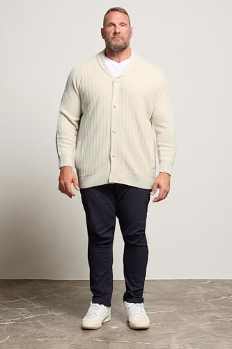 Big & Tall Men's Knitted Shawl Cardigan Natural 3XL2