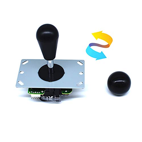Arcity 2-Player Arcade Buttons and Joystick Kits DIY Controller USB Encoder to PC Video Games 8 Ways Joystick + 18 HAPP Push Buttons 1P 2P for Windows JAMMA MAME Raspberry Pi 1 2 3 Black and White New