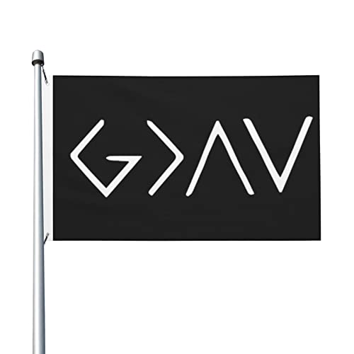 Christian God is Greater Than The Highs and Lows Cross Black Flag 3 x 5 Feet Preppy Room Decor Funny Flags Aesthetic Dorm Room Flags Outdoor Large Flags for Room Teen Girls