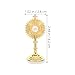 Veemoon 4pcs Standing Crucifix Catholic, Religion Cross with Base Table Mini Cross Decor Metal Communion Cake Topper Blessed Sacrament Catholic Monstrance Christ Crucifix, 2.5inch Gold