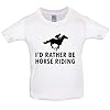 Dressdown I'd Rather Be Horse Riding - Childrens/Kids Crewneck T-Shirt - White - M (7-8 Years) #2