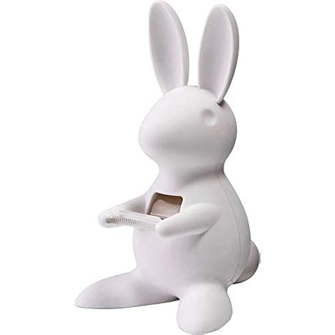 QUALY Desk Bunny Klebeband-Abroller mit Magnet, Kunststoff Weiß, QL10114-WH Cover
