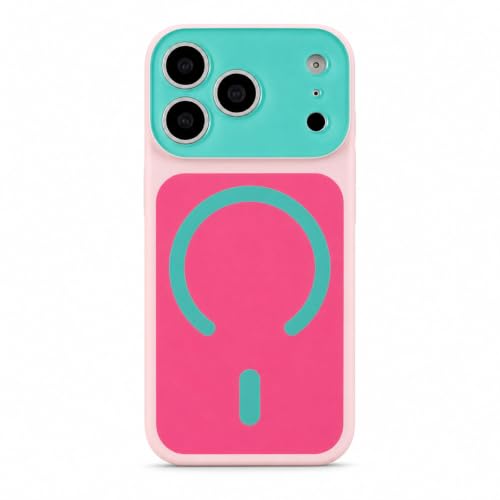 Summer Vibe Dopamine Color Block Phone Case for iPhone 17/16/15/14 Pro Max (14,Light Pink)