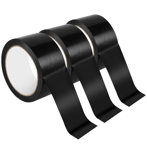 3 Piezas Negro Cinta Impermeable de Tela, 5cm×30m Cinta Americana Multiuso, Cinta Americana Negra, para Reparar, Fijar, Agrupar, Reforzar o Sellar, Manualidades, Interior y Exterior Sin Residuos