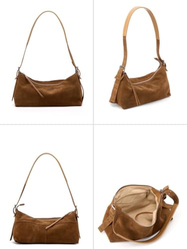 Premium Suede Leather Crossbody Bags for Women Slouchy Shoulder Bag with Adjustable Strap Tote Top-handle Handbag3