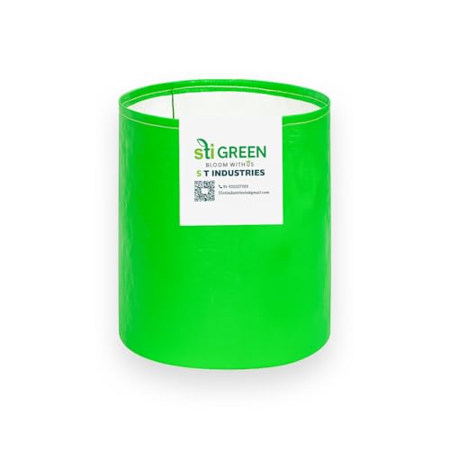 Image of HDPE Grow Bags for Plants 12X18 Inch (Pack of 1) | 260 GSM Heavy Duty UV-Protected Round Green Colour Plant Bags for Terrace and Vegetable Gardening | Strong & Reusable|