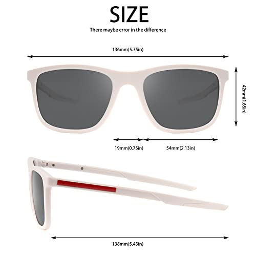 Retro Polarized Sunglasses For Men Women,Square Sport Sun Glasses Shades Shady Rays for Fishing UV Protection2