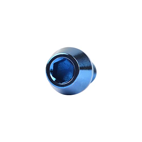 Image of Titanium Ti DIN912 M4 8 10 12 15 20mm Tapered Head Hex Bolts Bicycle Screws Pack of 6 (Blue, M4x8mm)