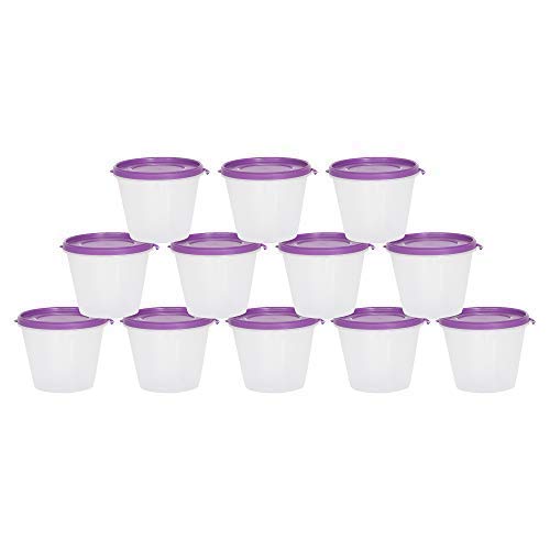 Image of Cutting EDGE Nesterware 1000ml Stackable Food Container (Set of 12, Purple) | BPA-free plastic, stackable design, leak-proof, kitchen storage, pantry, fridge, meal prep, reusable, travel use