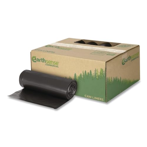 Recycled Can Liners, 16 gal, 0.85 mil, 24 x 31, Black, 500/Carton