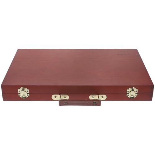 Veemoon Caja de Herramientas de Dibujo Portátil de Madera Asa, Estuche Vacío para Pinturas y Pigmentos, Organizador Ligero de Almacenamiento para Artistas, Color Nogal, Maletín