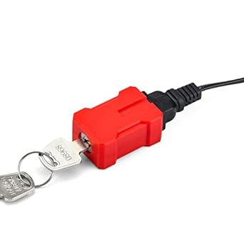 Zing Green Products Electrical Cord Plug Lockout Device, Fits 2 and 3 Pronged Plugs, Includes Dual Keys, Red
