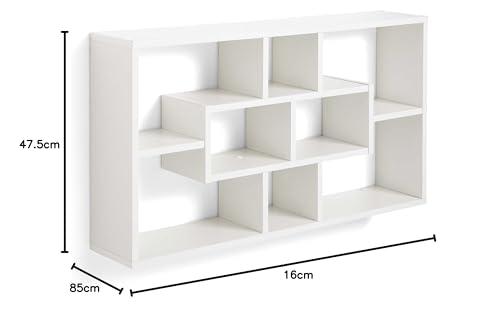 Étagère murale 8 compartiments blanc FMD en bois mélaminé design géométrique - 4
