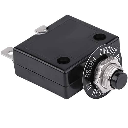 AUTOZOCO Disyuntor de Circuito, Interruptor Térmico de Reajuste Manual, Protector de Sobrecarga, Interruptor Térmico de Reinicio Opcional, 125-250V CA 50Vdc (10A)