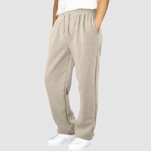 Boys Baggy Sweatpants Wide Straight Leg Open Bottom Fleece Cargo Sweat Pants Elastic Waist Kids Active Workout Jogger2