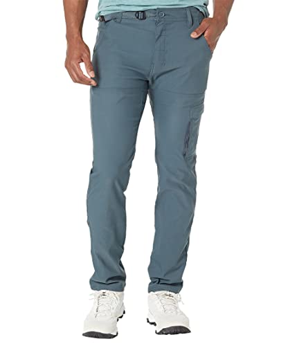 prAna® Stretch Zion Slim Pants II – Men’s Fitted Pants – Blended Recycled Nylon – Multiple Pockets Grey Blue 38 34
