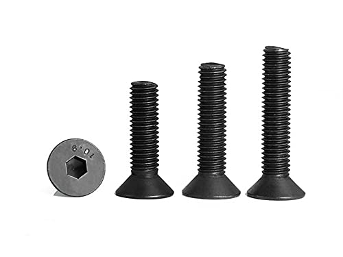 Vis noires M3 25mm en acier haute résistance à tête plate hexagonale socket de précision
