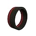 QALO Men's Silicone Pinstripe Ring, Thin Red Line - Honoring Firefighters and First Responders, Size 11