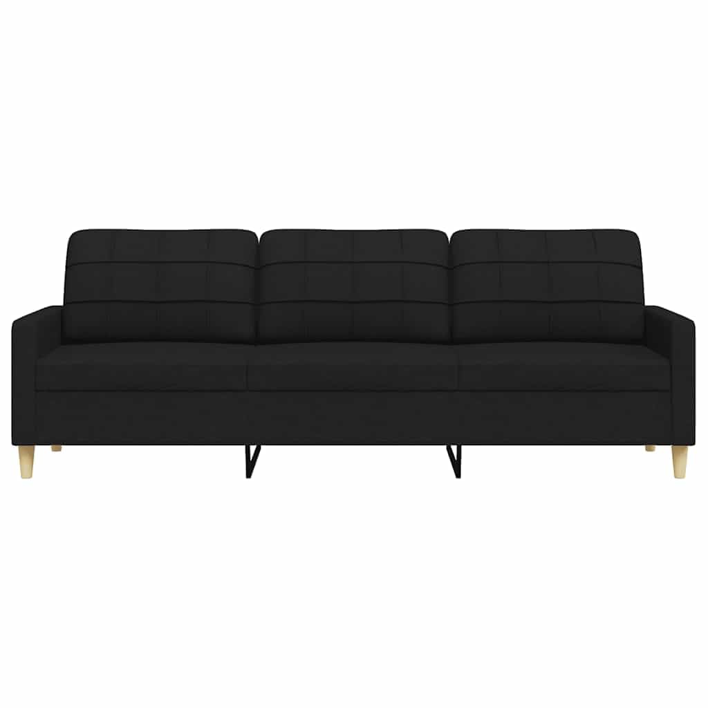vidaXL Driezitsbank 210 cm stof zwart