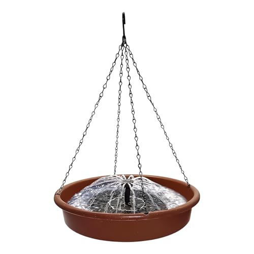 Bebedero Y Comedēro para Pájaros Colgante - Bandeja Solar De Gran Resistencia con Circulación De Agua Automática | Soportador De Baño Y Alimentación para Pinzones, Cotorras Monje Aves Silves