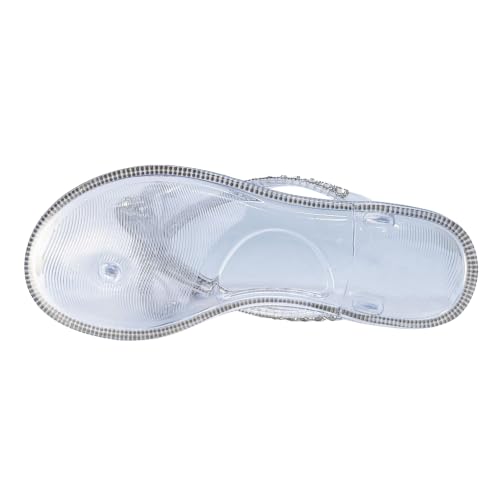 Image of Womens Flat Sandals Jelly Flip Flops Crystals Rhinestones Bow Knot Glitter Sandals