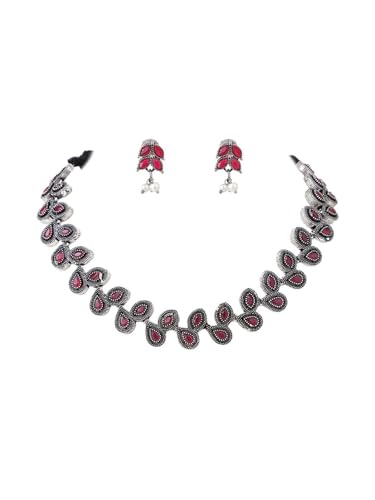 Gargantilla oxidada DMZ-2447 para lucir un rubí rojo en tus cenas especiales