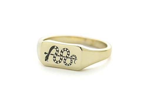Bague rectangle gravure serpent pour identification médicale d'urgence
