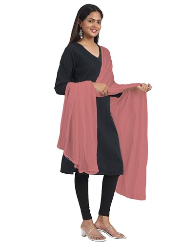 Image of Miraan Solid Pure Cotton Dupatta with Pom Pom Border, 2.25 meters length (DUPCOTTON)