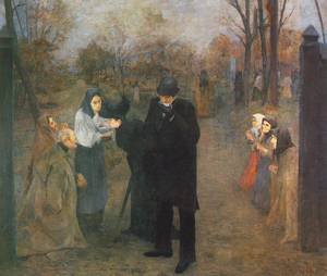 Peinture à l'huile Janos Thorma Suffering People reproduction d'art sur toile 40x50 cm