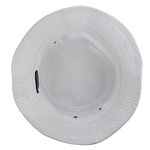 Gelante Solid Color 100% Cotton Bucket Hat for Women and Men Packable Travel Summer Beach Hat 1900-White-S/M