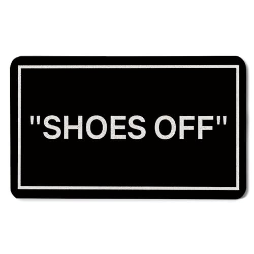 WOTYPU Funny Door Mat Funny Welcome Mats for Front Door Shoes Off Doormat Outdoor Indoor Entrance Entryway 17X30 Inches